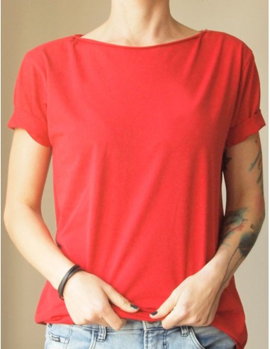 Červené tričko z recyklovaného úpletu