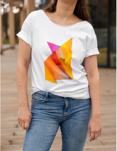 Bílé tričko Origami fox