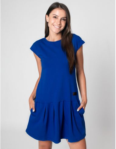 Modré šaty Gab s krátkými rukávy