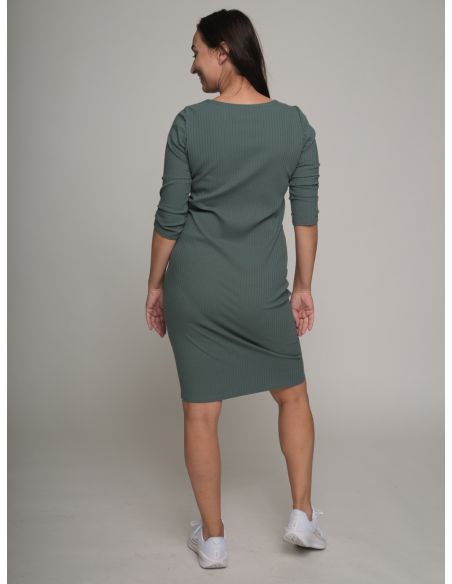 Žebrované šaty Clivia mintové