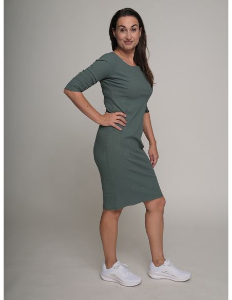 Žebrované šaty Clivia mintové