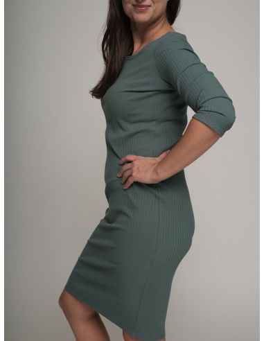 Žebrované šaty Clivia mintové