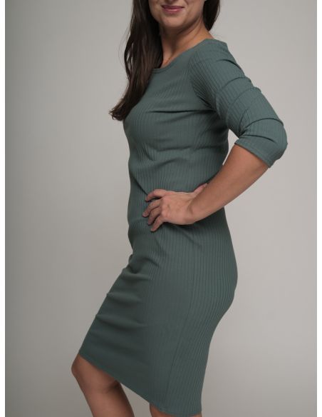 Žebrované šaty Clivia mintové