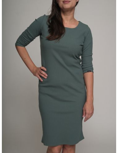 Žebrované šaty Clivia mintové