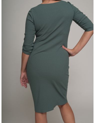 Žebrované šaty Clivia mintové