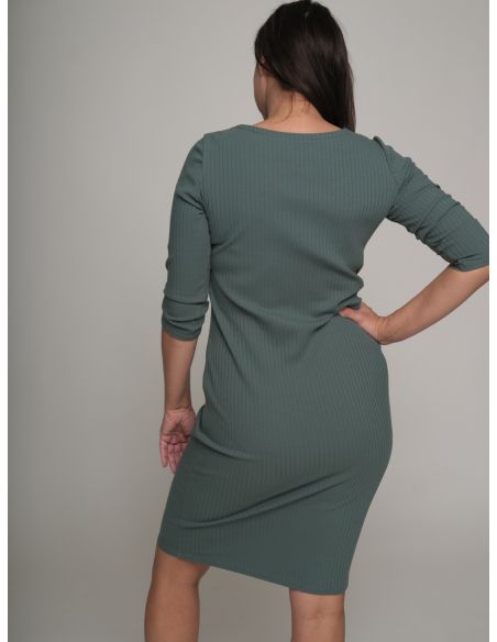 Žebrované šaty Clivia mintové